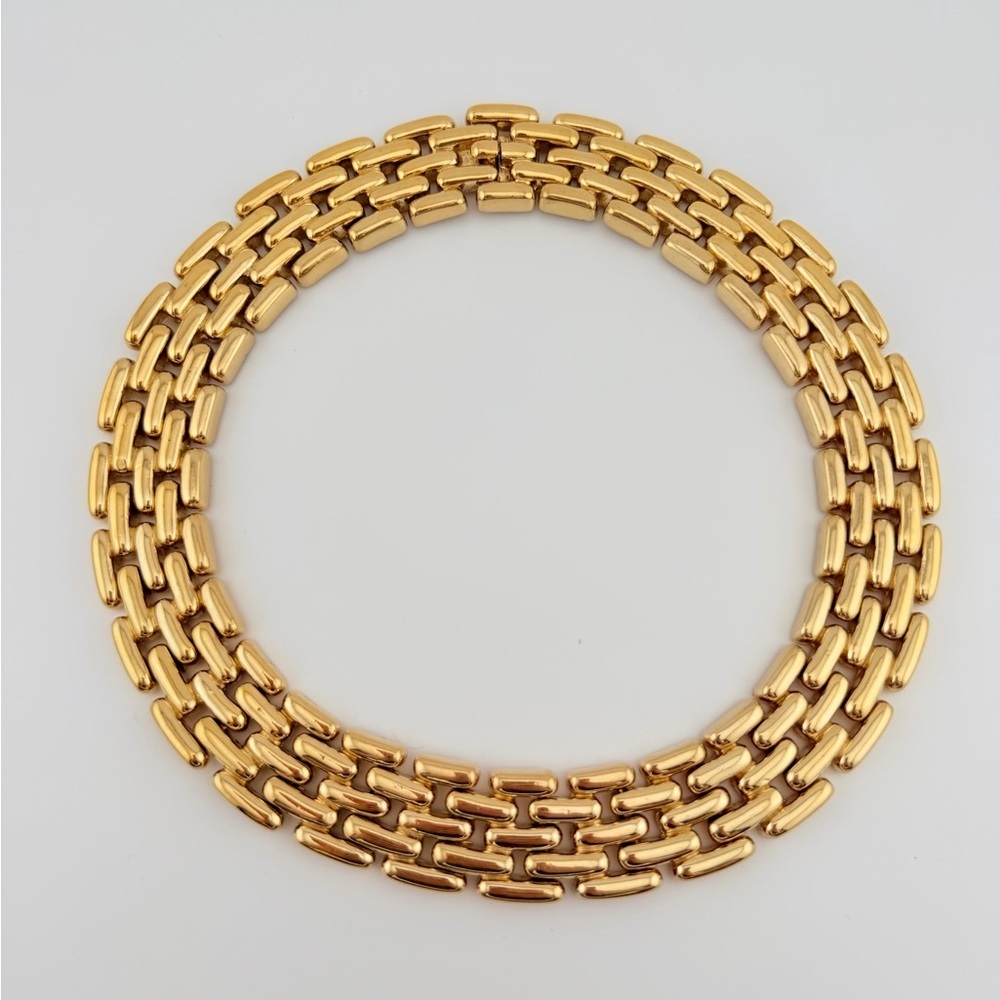 Vintage 1980s Unsigned CINER Panther Link Choker – 24mm Wide – Heavy 238 Grams